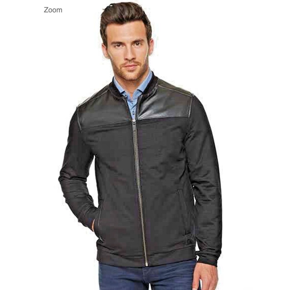 Rare Hugo Boss Black Label Casino Cotton And Vegan Leather Track Jacket 50289645